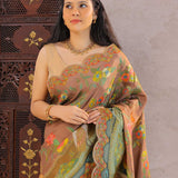 Clay Brown Banarasi Saree With Scallop Border