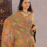 Clay Brown Banarasi Saree With Scallop Border
