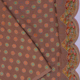 Clay Brown Banarasi Saree With Scallop Border
