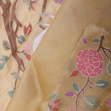 Dark Beige Tissue Saree With Embroidery Work