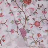 White Tissue Saree With Embroidery Work