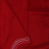 Red Tussar Saree With Embroidery Work