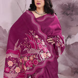 Barossa Purple Tussar Saree With Embroidery Work