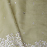 Gin Green Saree With Petit Point Embroidery