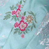 Celeste Blue Saree With Petit Point Embroidery