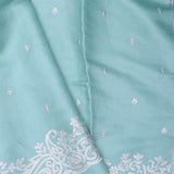 Celeste Blue Saree With Petit Point Embroidery