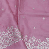 Opera Mauve Tussar Saree With Scallop Border