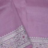 Lilac Falling Tissue Saree With Embroidery Work