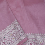 Dusky Pink Organza Saree With Embroidery Work