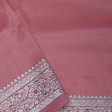 Dusty Pink Saree With Floral Embroidery