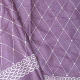Lavender Soft Silk Saree With Embroidery Work