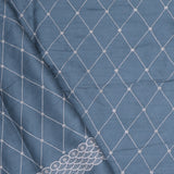 Rackley Blue Soft Silk Saree With Scallop Border