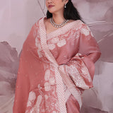 Rose Taupe Soft Silk Saree With Scallop Border
