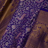Violet Kanjivaram Silk Saree With Jaal