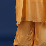 Pastel Yellow Soft Tissue And Crepe Silk Solid Kaftan Set