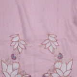 Creamy Peach Organza Saree With Scallop Border