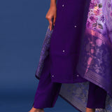 Violet Crush Georgette Sequence Work Kurti Set