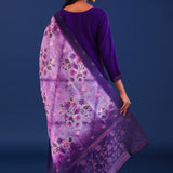 Violet Crush Georgette Sequence Work Kurti Set