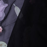 Black Organza Tissue Saree With Floral Embroidery