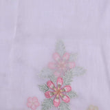 White Organza Saree With Floral Embroidery