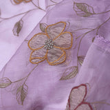 Wisteria Purple Organza Saree With Embroidery