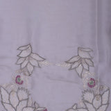 Gray Organza Tissue Saree With Scallop Border