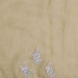 Brass Yellow Organza Saree With Embroidery