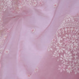 Light Hot Pink Organza Saree With Scallop Border