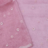 Light Hot Pink Organza Saree With Scallop Border