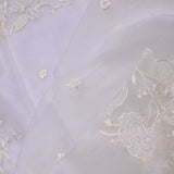 Pearl White Organza Saree With Scallop Border