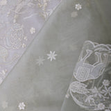 Pale Light Green Organza Tissue Saree With Scallop Border