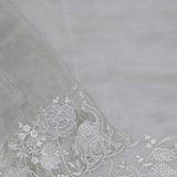 Pale Light Green Organza Tissue Saree With Scallop Border