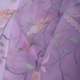 Mauve Purple Organza Saree With Embroidery Work