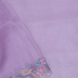 Mauve Purple Organza Saree With Embroidery Work