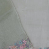 Pastel Green Organza Saree With Embroidery Work