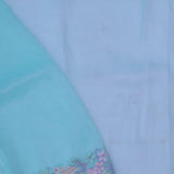 Sky Blue Organza Saree With Embroidery Work