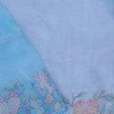 Sky Blue Organza Tissue Saree With Embroidery Work