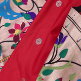 Red Saree With Paithani Border