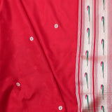 Red Saree With Paithani Border