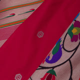 Cherry Red Paithani Saree With Butti'S