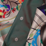 Medium Jungle Green Saree With Paithani Border
