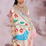 Soft Pink Saree With Paithani Border