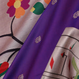 Dark Purple Paithani Saree With Paithani Border