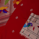 Japanese Maple Paithani Saree With Butti'S