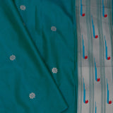 Teal Paithani Saree With Butti'S