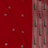 Dark Red Paithani Saree With Butti'S
