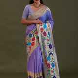 Medium Purple Paithani Saree With Butti'S