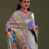 Medium Purple Paithani Saree With Butti'S