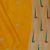 Golden Yellow Paithani Saree With Butti'S