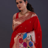 Red Berry Paithani Saree With Butti'S